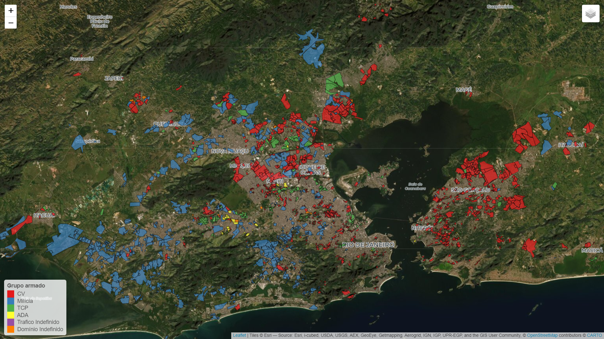 Mapa Histórico dos Grupos Armados no Rio de Janeiro, 2022